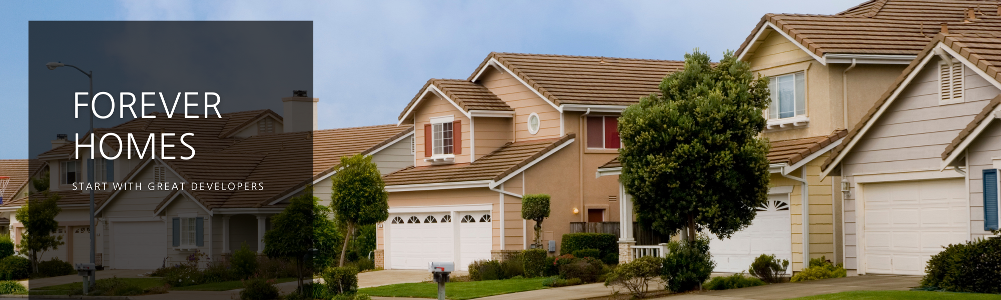 subdivision street full of large, modern homes